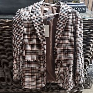Target Checkered Blazer in Brown and Black